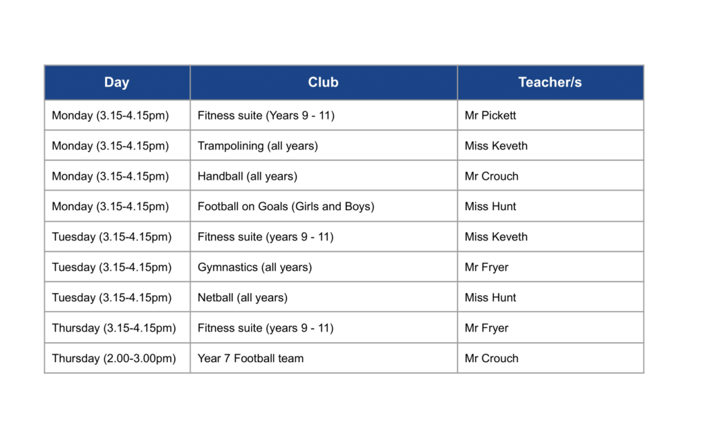 School Clubs M1 & 2 2024-25 page 3